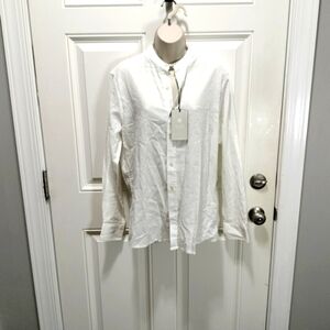 Dan John Classic White Men's Button-Down Shirt Size Medium